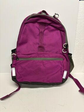 Vintage Embark Magenta Backpack with Gray Trim Nylon Packable Daypack